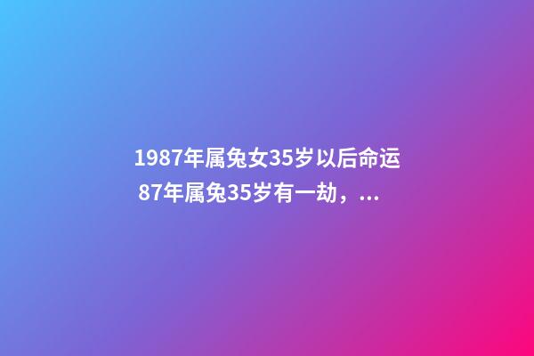 1987年属兔女35岁以后命运 87年属兔35岁有一劫，1987年属兔人的命运-第1张-观点-玄机派